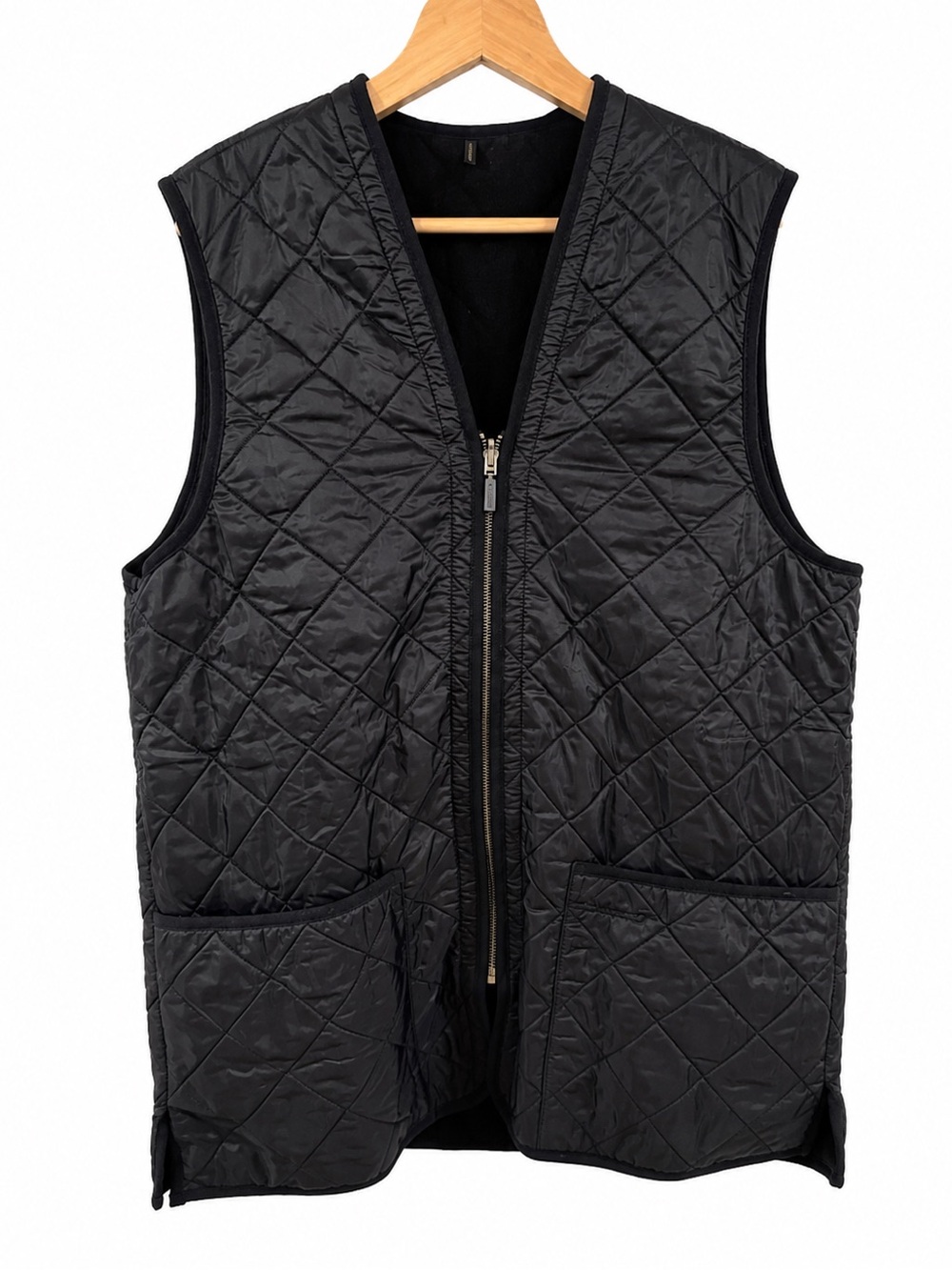 Barbour Black Quilted Zip Vest